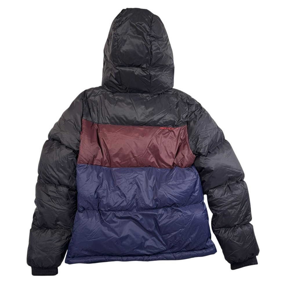 Cotopaxi Solazo Hooded Down Jacket Womens Small Black Maroon Navy Blue Puffer - Picture 2 of 13